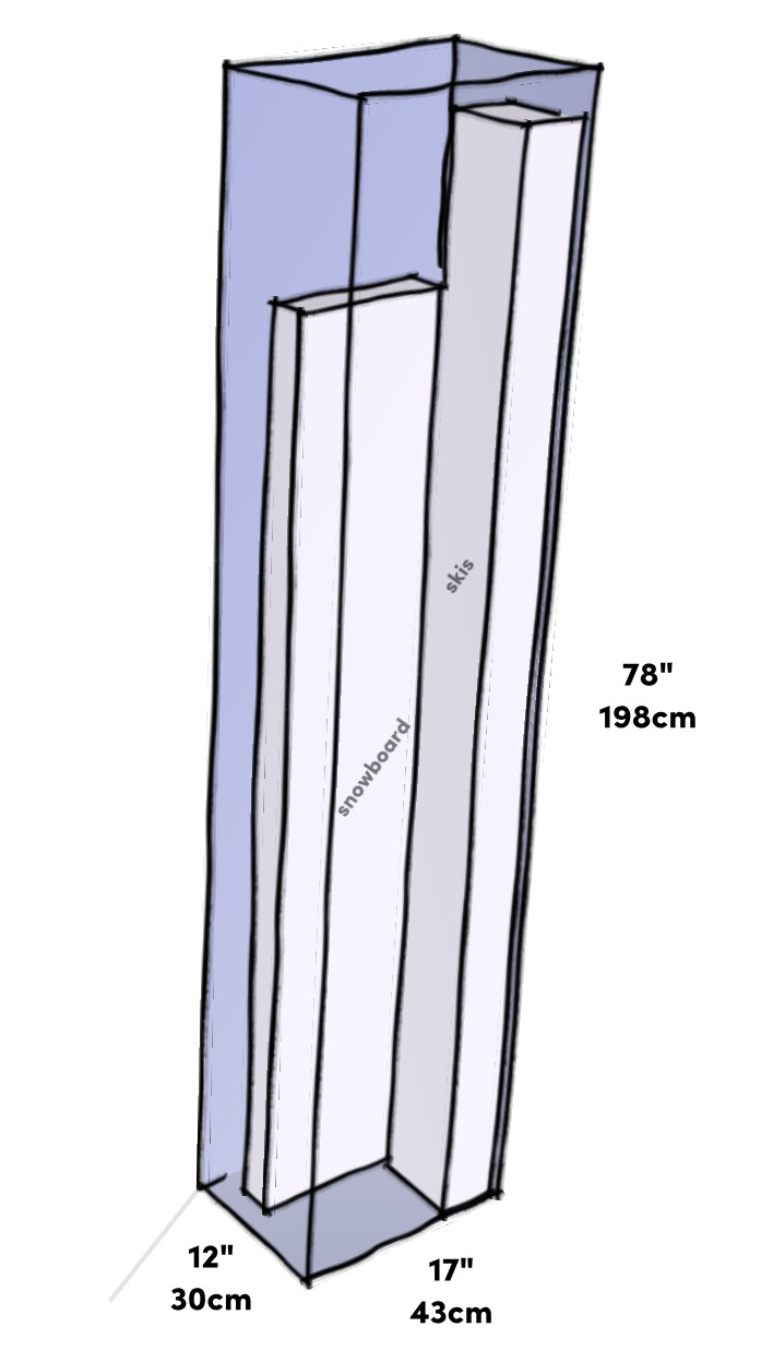 small ski locker dimensions