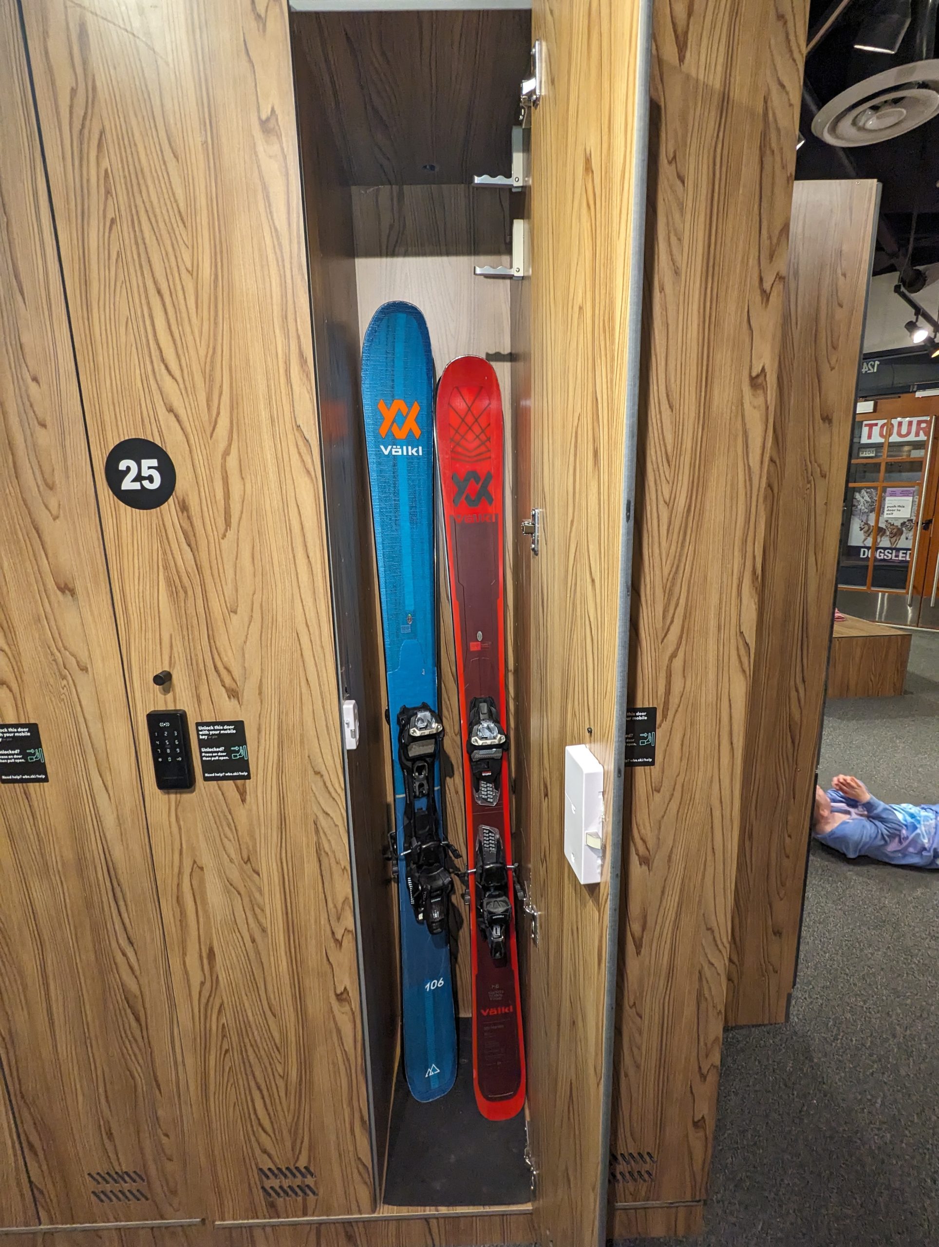 About Us: Our locker holds a pair of skis, ready for your next snowy adventure.